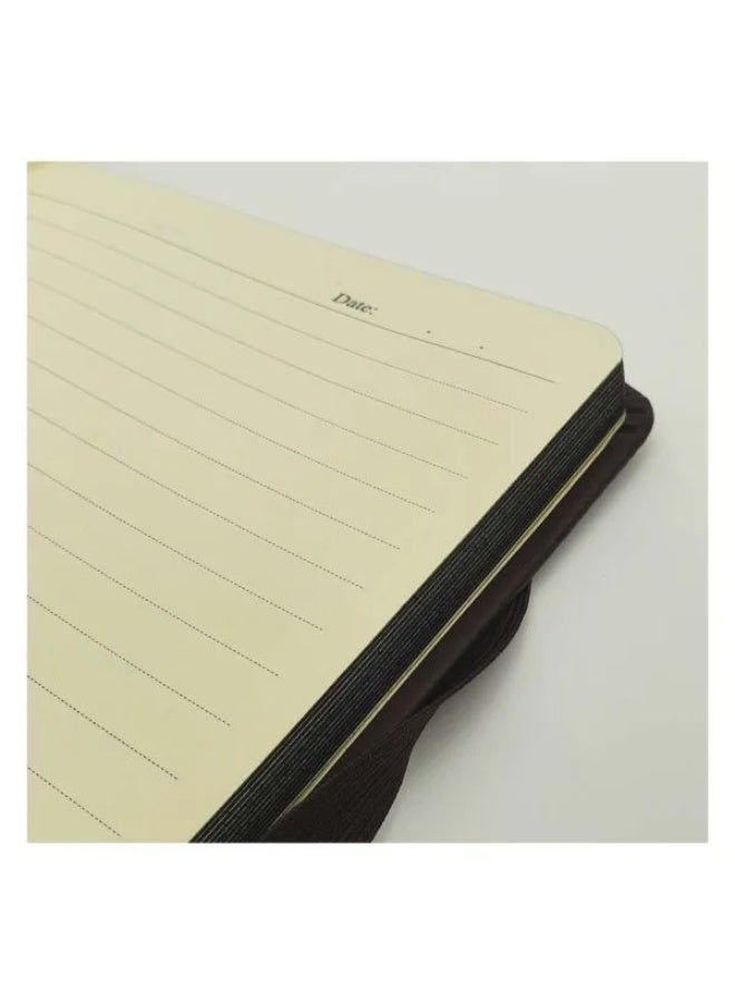 ميلز دفتر ملاحظات بغلاف مقوى مزين برسومات رومانسية لخريف زوجين، مزود بشريط مطاطي، مقاس A5، بني اللون - Image 2